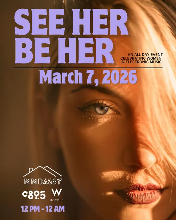 See Her Be Her is a transformative event dedicated to amplifying women representation in dance music and its surrounding events. It will be hosted on International Womens Day Weekend, March 7th 2026, in Seattle Washington at the W Seattle. There will be inspirational Panel sessions, Skill-Building Workshop sessions, all culminating in an evening of unforgettable music.